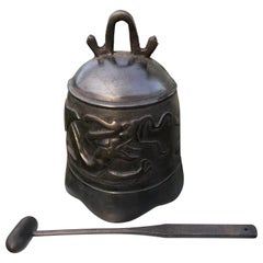 Japanese Antique Hand Cast Bronze Temple Bell "Dragon"