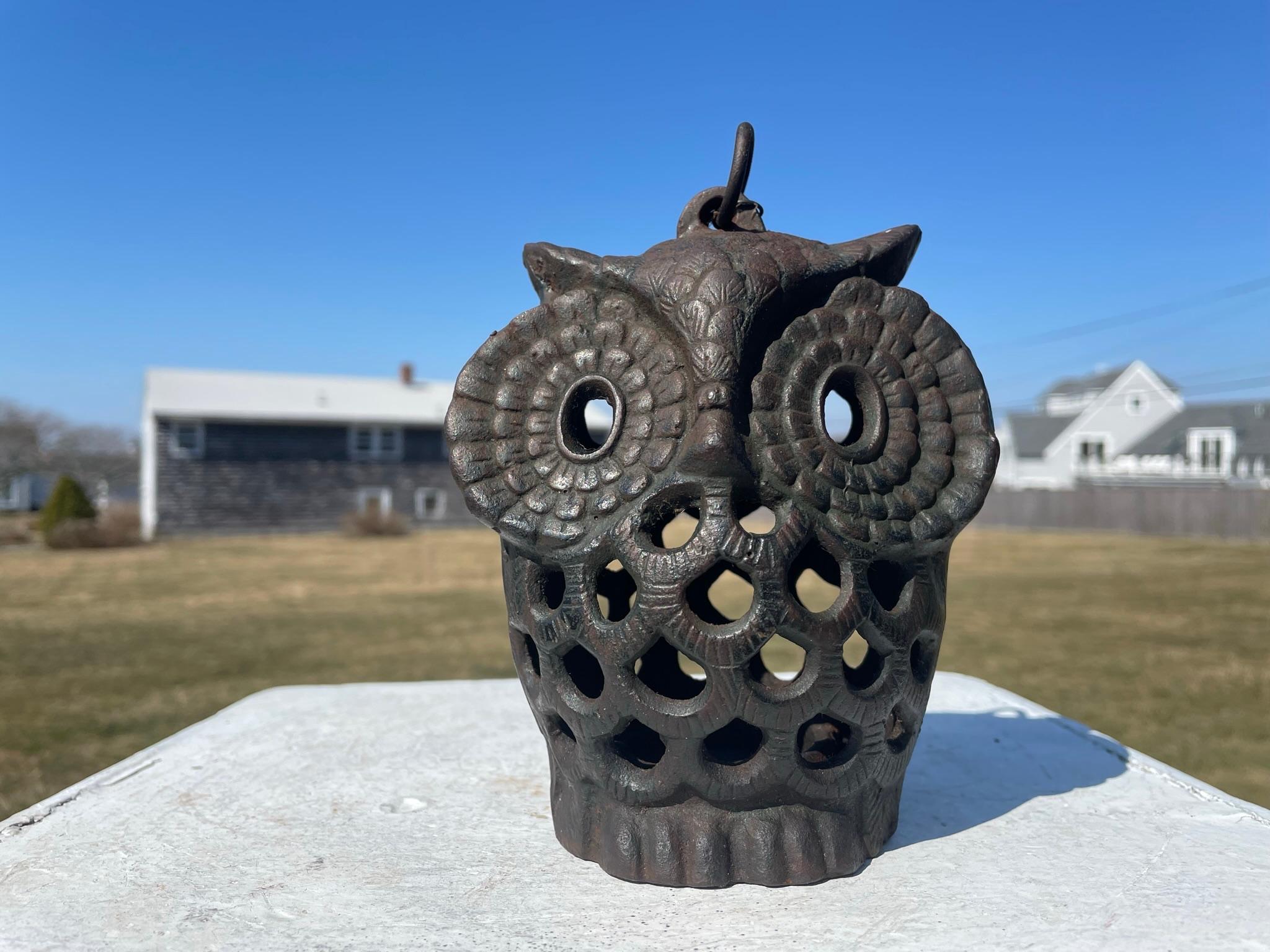 cast iron owl lantern