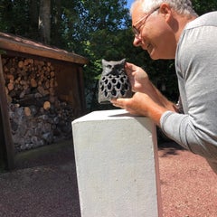Japanese Antique Hand Cast "Owl" Wall Lantern, Hard to Find Design