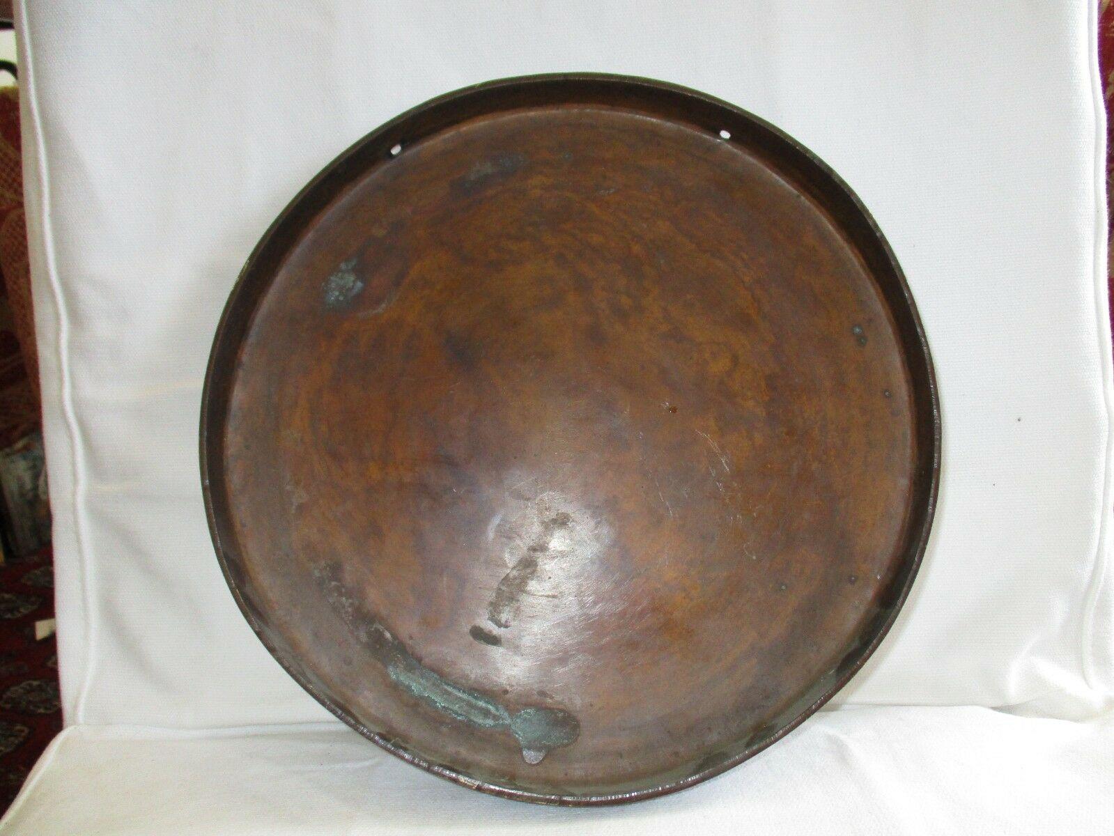 Japanese Antique Hand Cast Red Bronze Garden Gong Soothing Deep Sound 5
