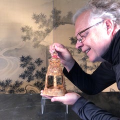 Japanese Antique Hand Cast " Santa" Lantern