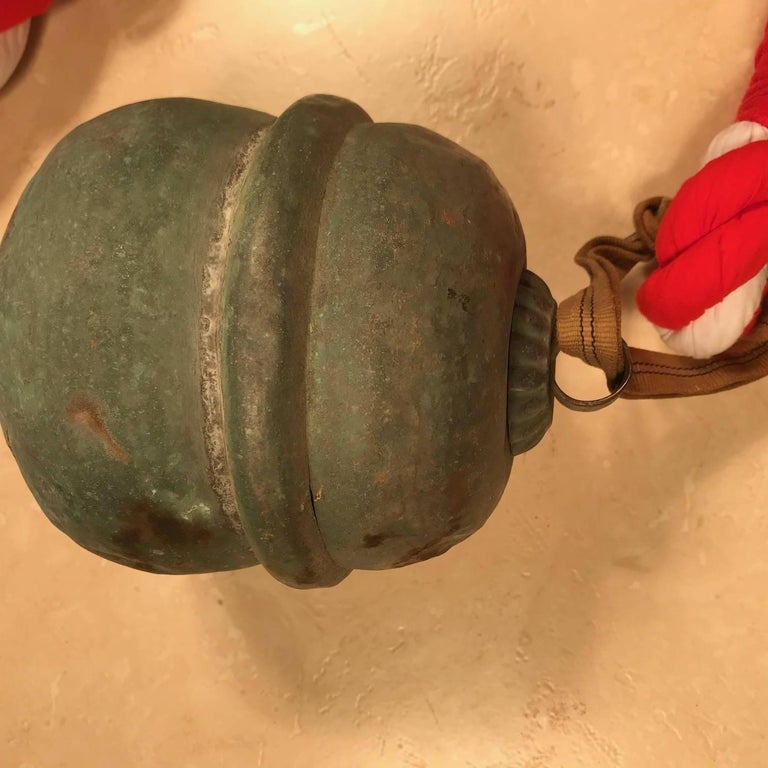 Japanese Antique Shinto Suzu Temple Bell With Large 72 Pull Rope Handle At 1stdibs 