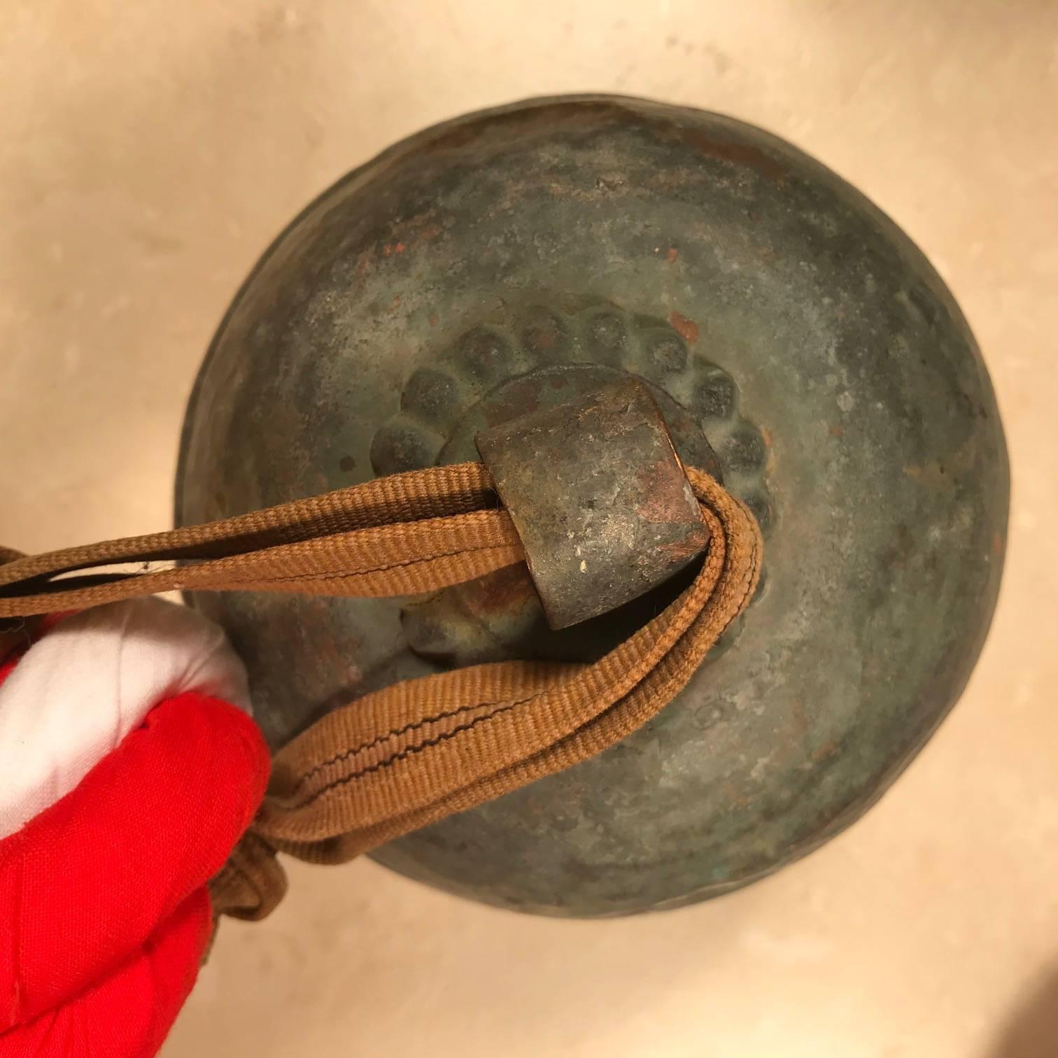 Meiji Japanese Antique Shinto Suzu Temple Bell with Large 72