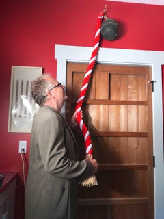 Japanese Antique Hand Cast Shinto Suzu Temple Bell with Rope Handle