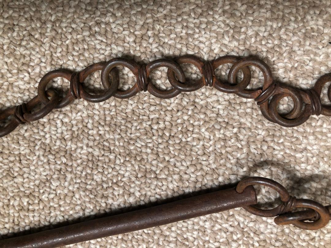 Japanese Antique Hand Forged Iron Suspension Chain, Rare In Good Condition In South Burlington, VT