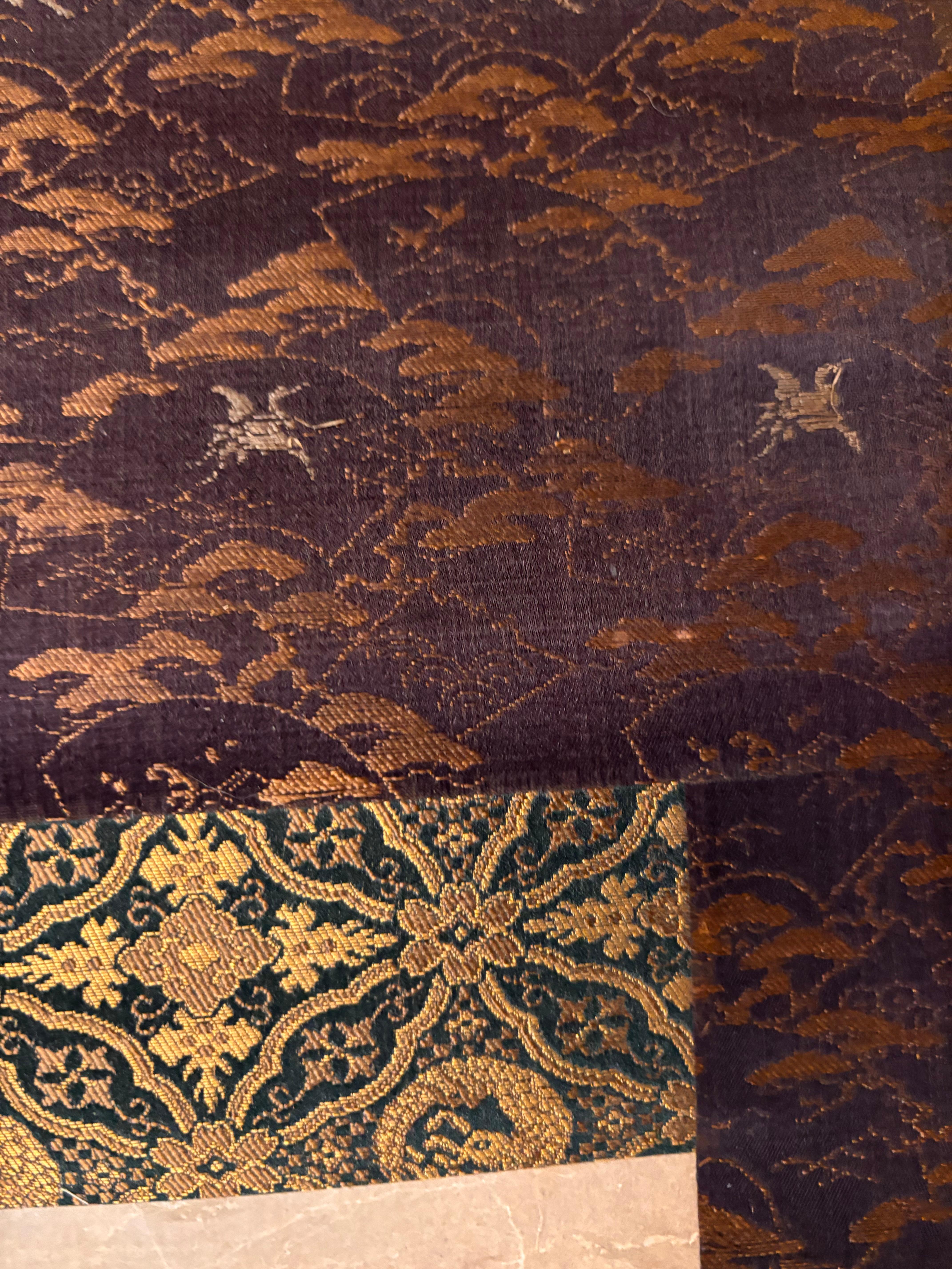 Pergamino de Seda Japonés Antiguo Pintado a Mano Juguetonas Golondrinas, Periodo Taisho en venta 7