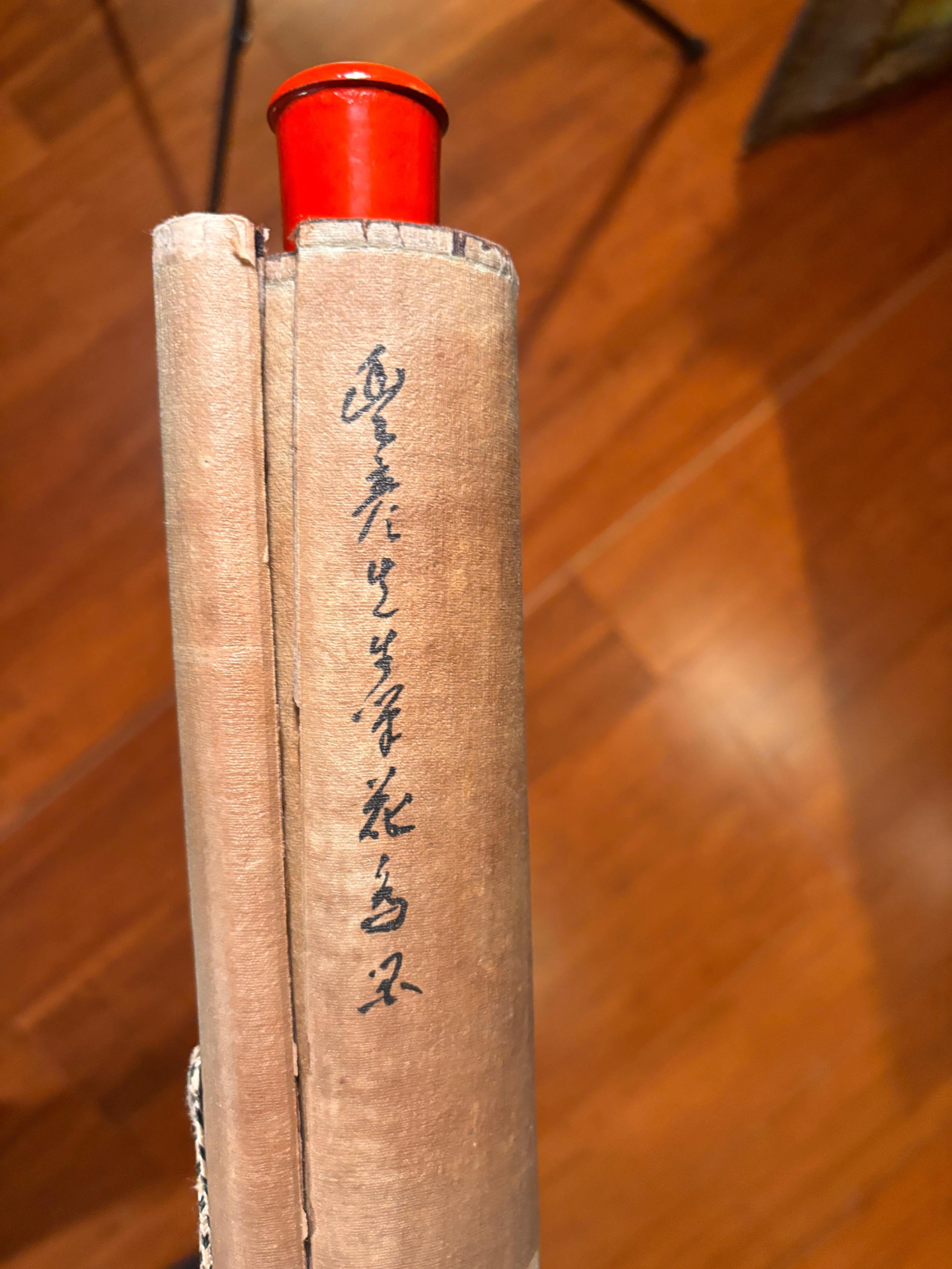 Pergamino de Seda Japonés Antiguo Pintado a Mano Juguetonas Golondrinas, Periodo Taisho en venta 8