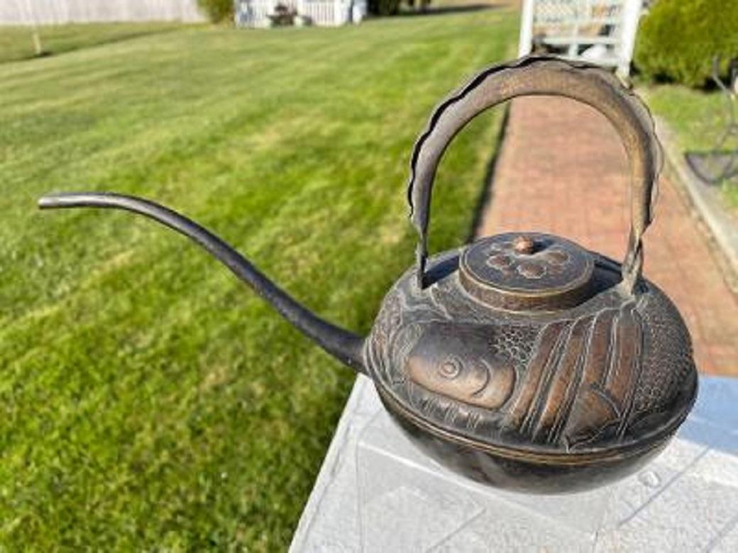Meiji Japanese Antique Handcrafted Copper Watering Vessel 