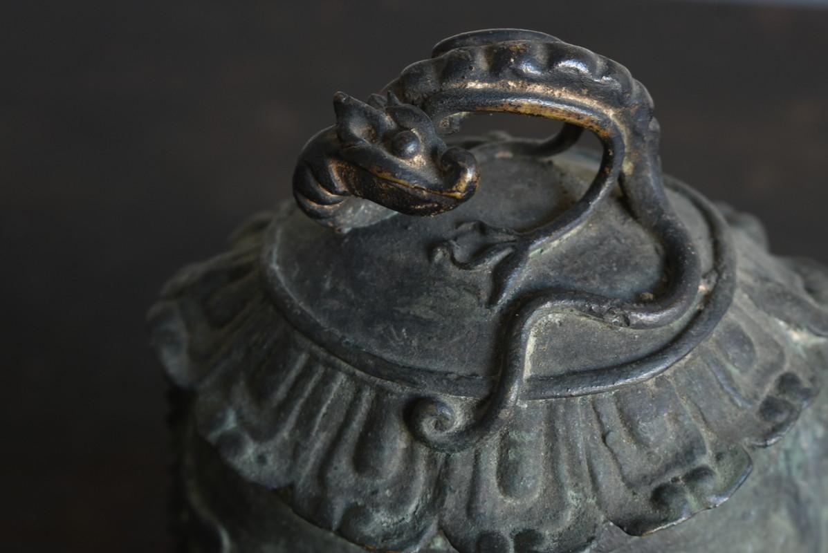 Cast Chinese Antique Hanging Bell Made of Bronze with Dragon and Sanskrit Decoration