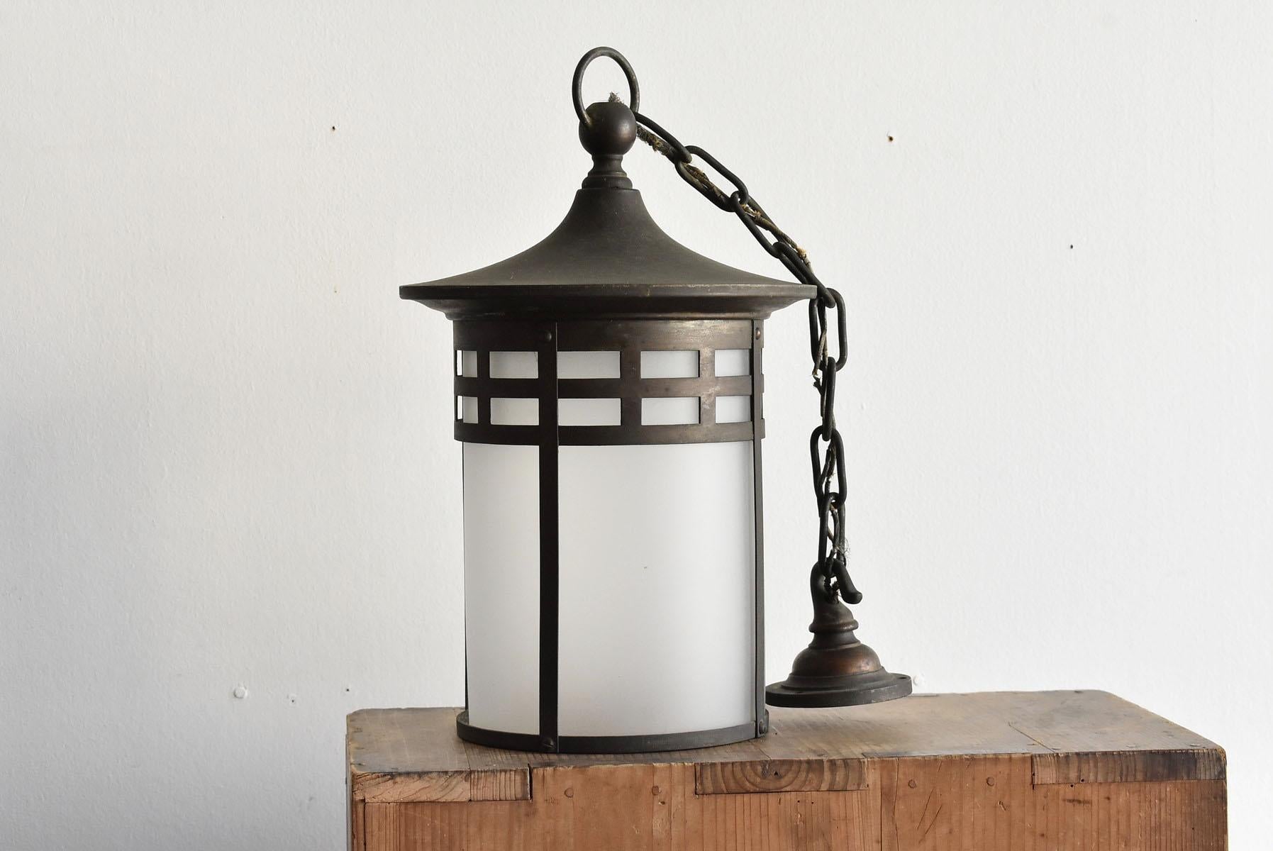 Japanese Antique Hanging Lantern Type Glass Pendant Light / Ceiling Lighting 12