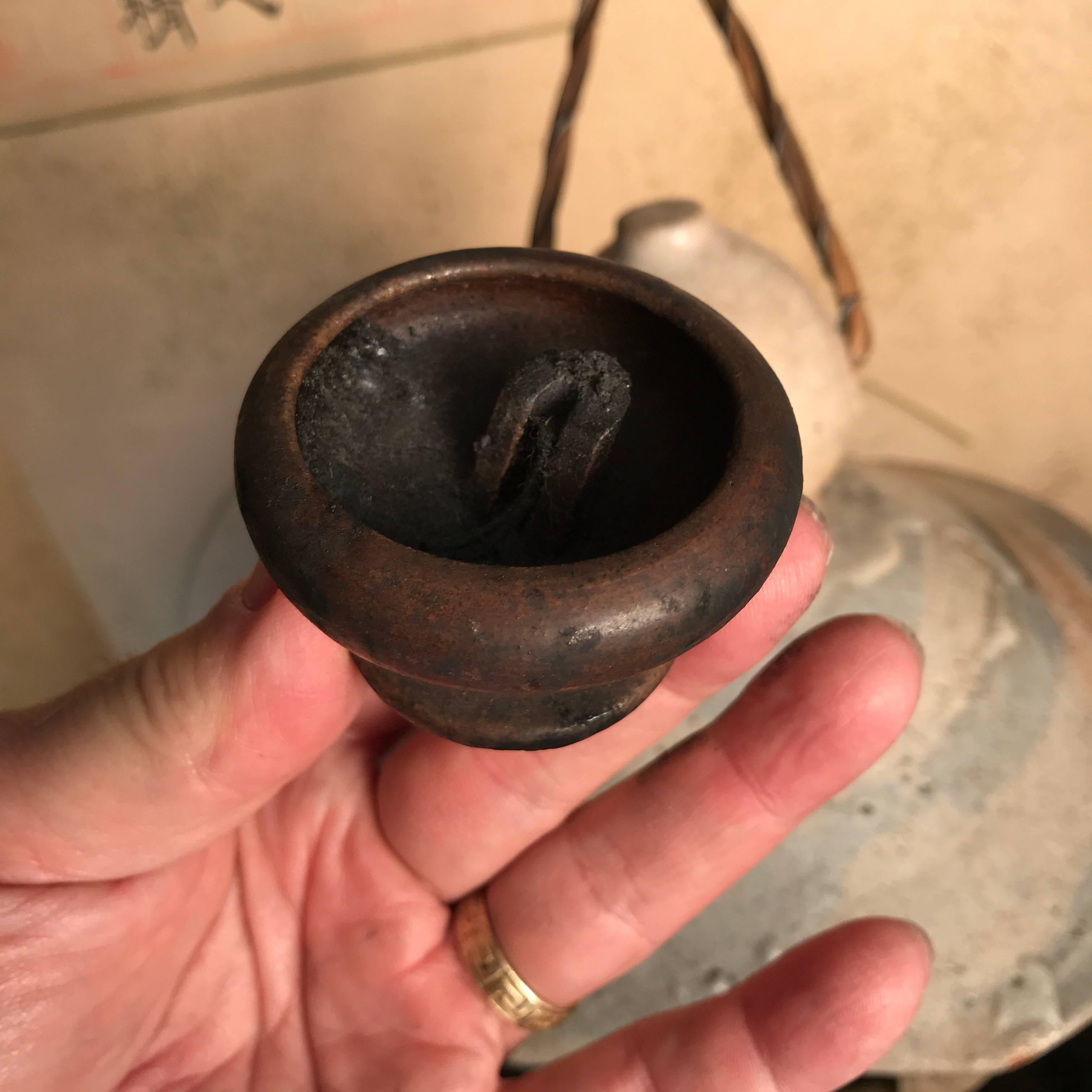 Japanese Antique Hanging Stoneware Lantern One-of-a-Kind Takayama Find 3