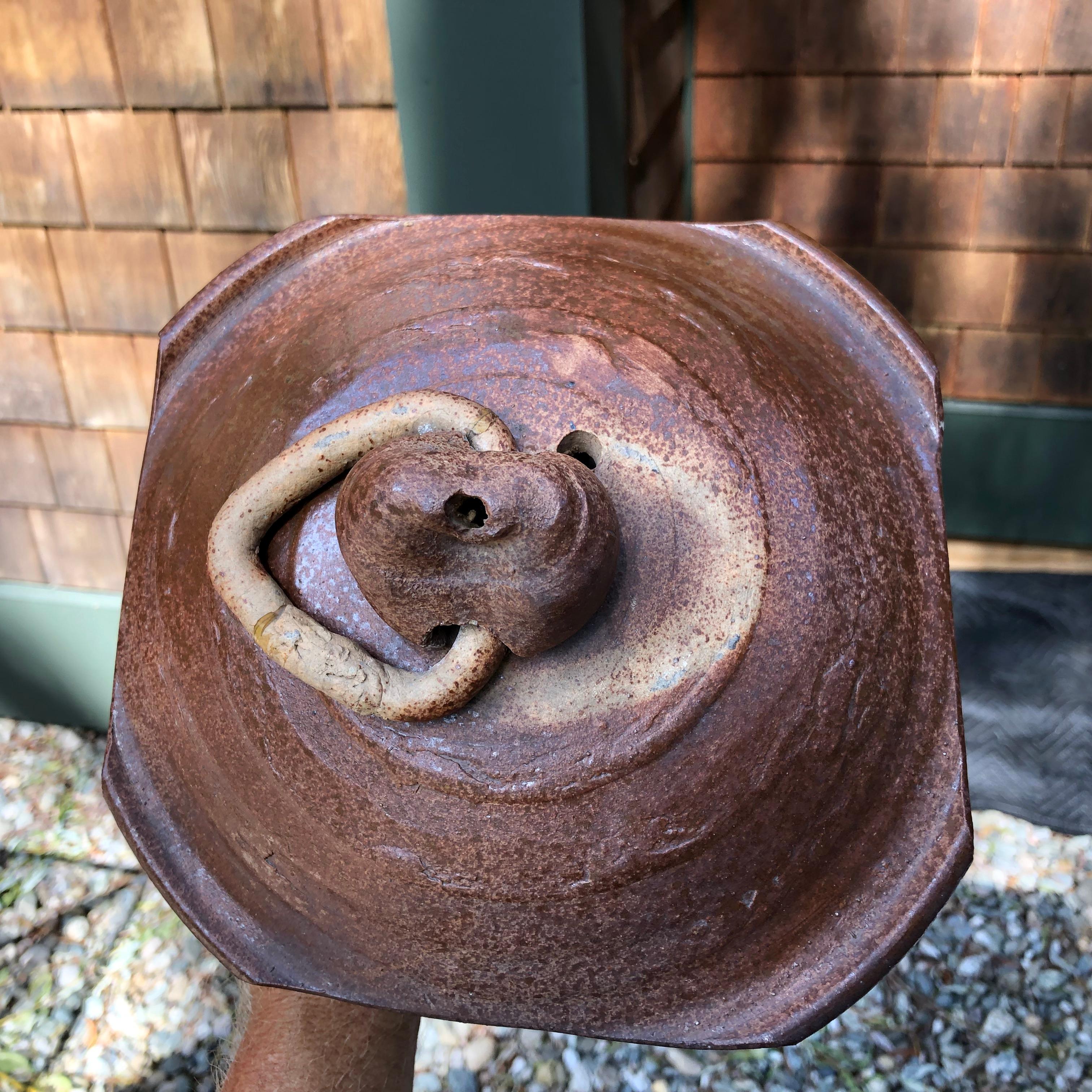 Pottery Japanese Old Hanging Lantern, One-of-a-Kind 