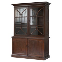 Japanese Antique Hardwood Bookcase Cabinet, 1920s–1940s, Japandi