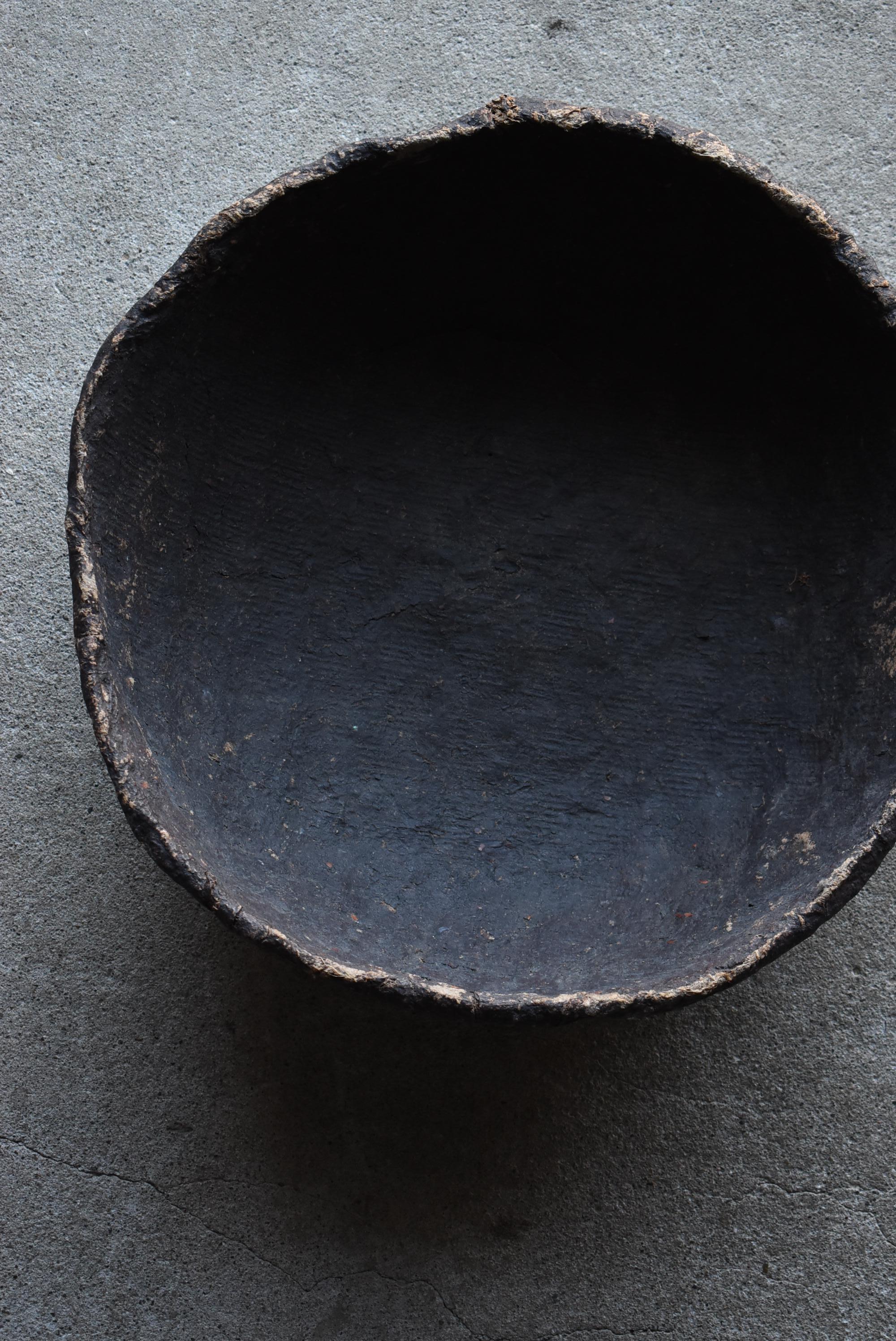 Japanese Antique Hemp Bowl 1860s-1920s / Basket Object Wabisabi Mingei 9