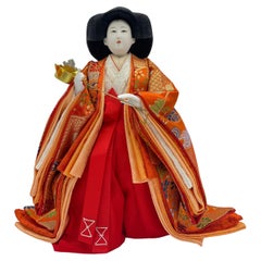 Japanese Antique Hinamatsuri Doll 'Sannin Kanjo' Nagae no choshi 1980s