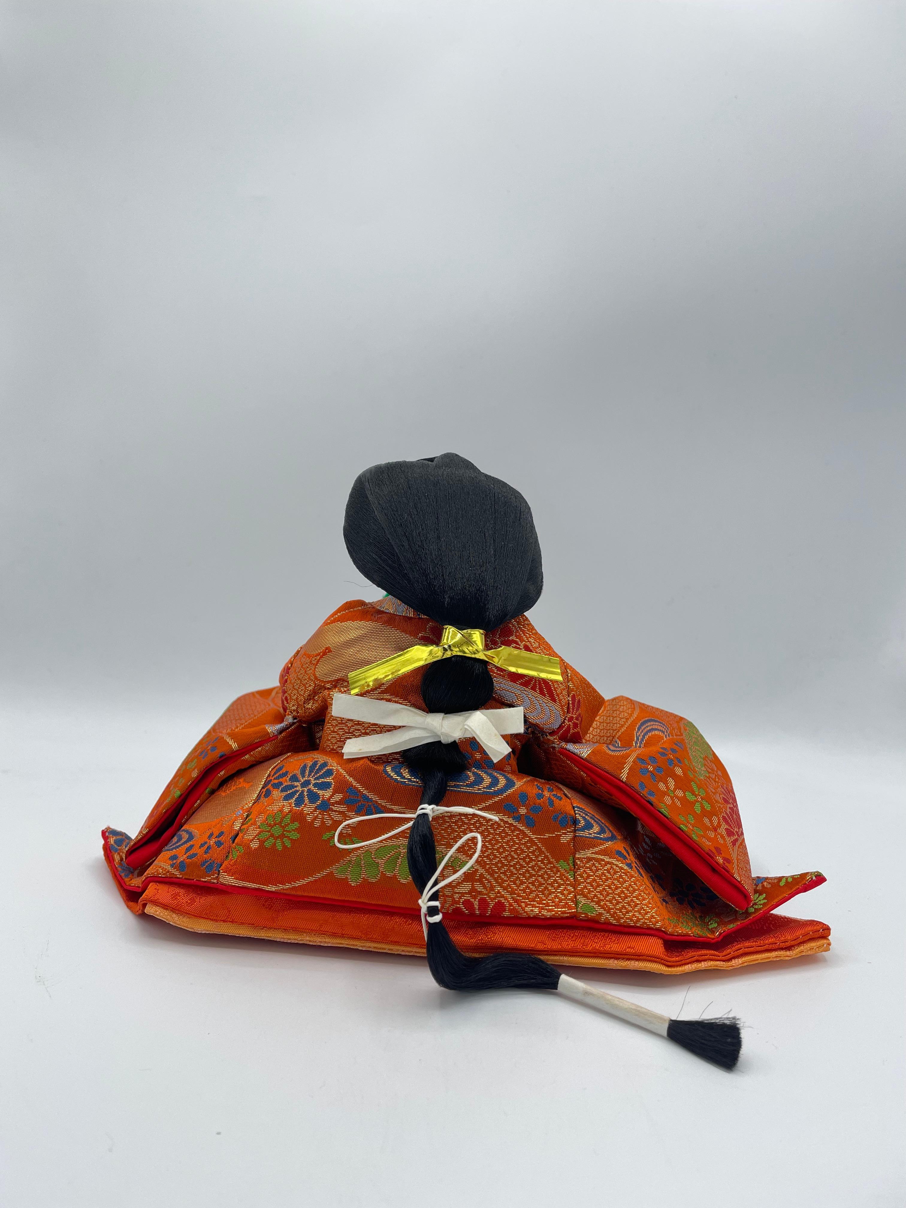 Japanese Antique Hinamatsuri Doll 'Sannin Kanjo' Sanpo 1980s In Good Condition For Sale In Paris, FR