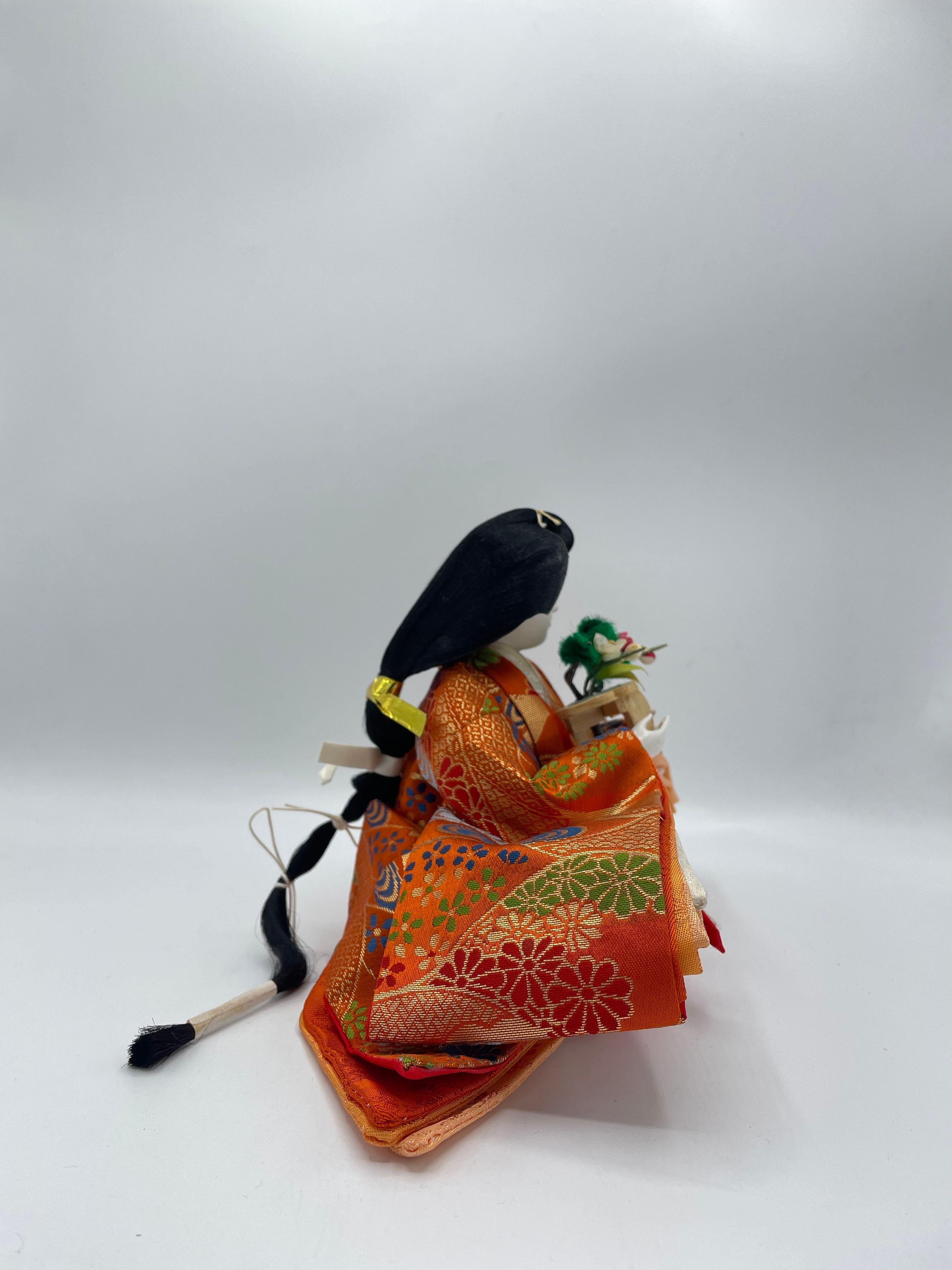 20th Century Japanese Antique Hinamatsuri Doll 'Sannin Kanjo' Sanpo 1980s For Sale