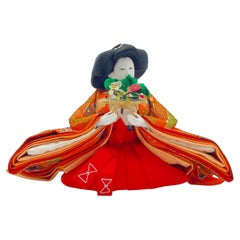 Japanese Vintage Hinamatsuri Doll 'Sannin Kanjo' Sanpo 1980s
