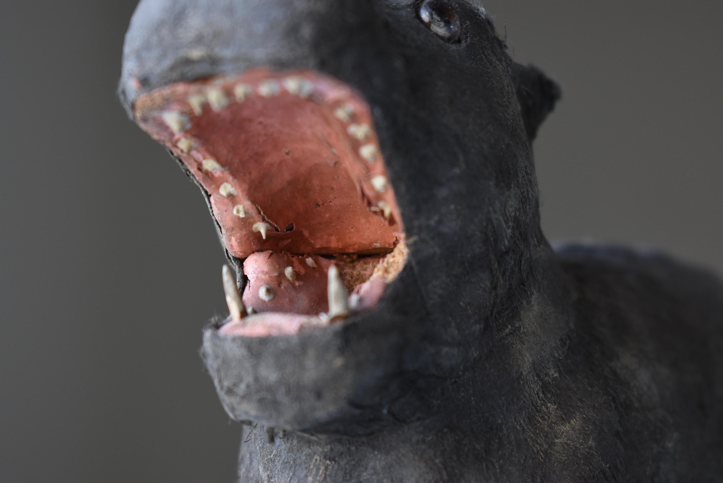 Japanese Antique Hippopotamus 1940s-1960s / Animal Figurine Object Wabi Sabi For Sale 1