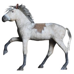 Japanese Antique Horse Figurine 1900s-1940s / Sculpture Object Wabi Sabi