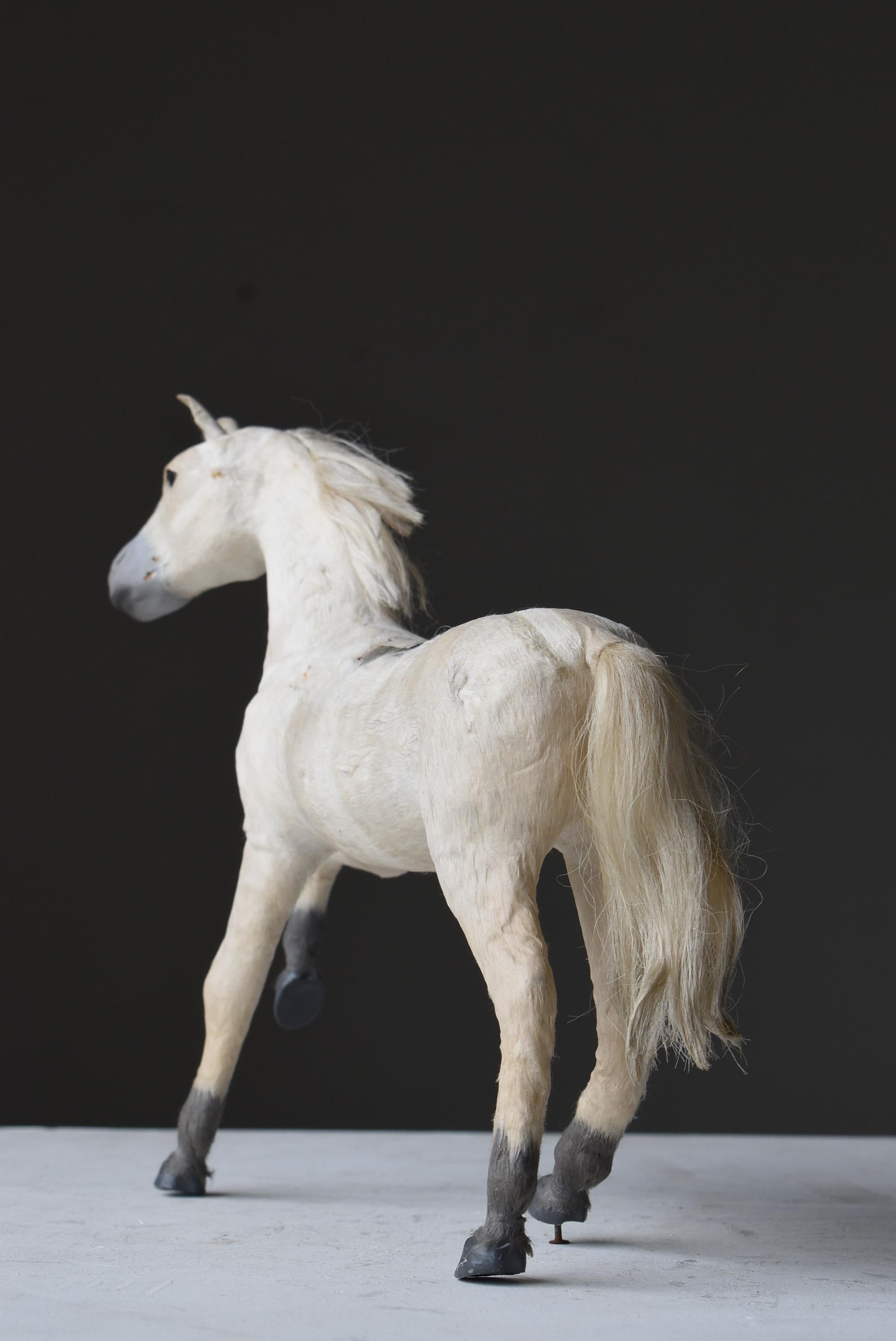 Paper Japanese Antique Horse Object 1920s-1940s / Figurine Mingei Wabisabi For Sale