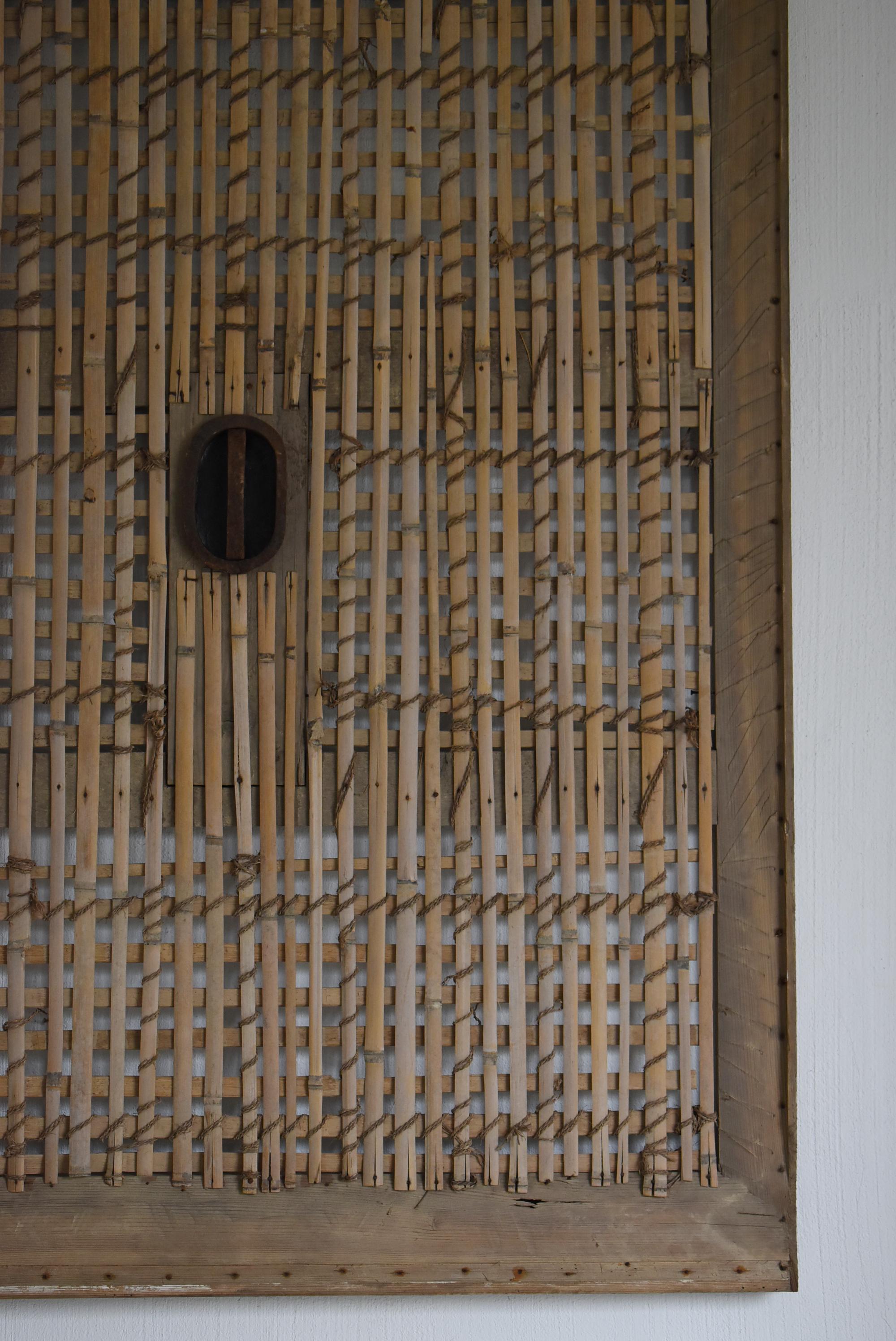 Bamboo Japanese Antique Huge Door 1860s-1900s / Architecture Abstract Art Wabisabi