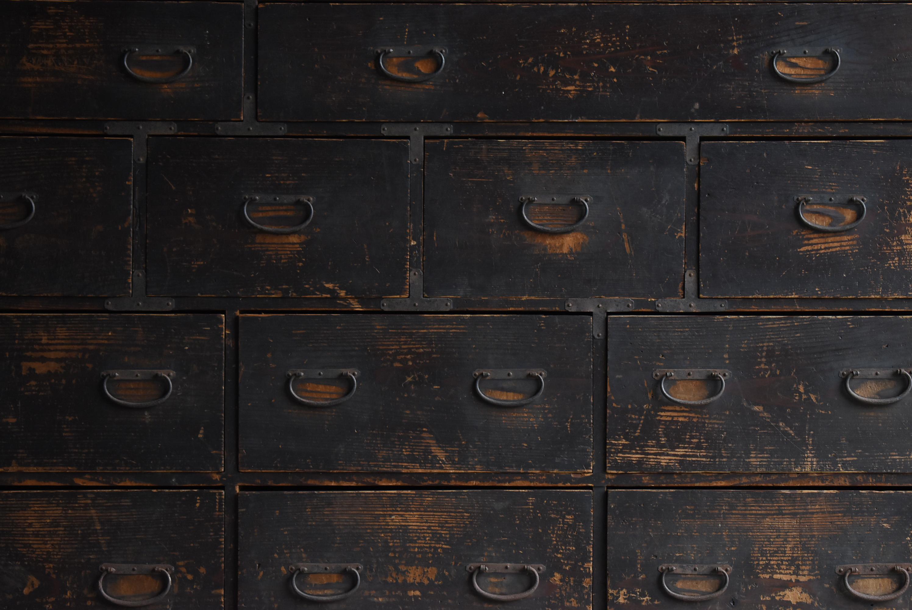 Japanese Antique Huge Drawer 1860s-1900s / Sideboard Tansu Wabi Sabi 12
