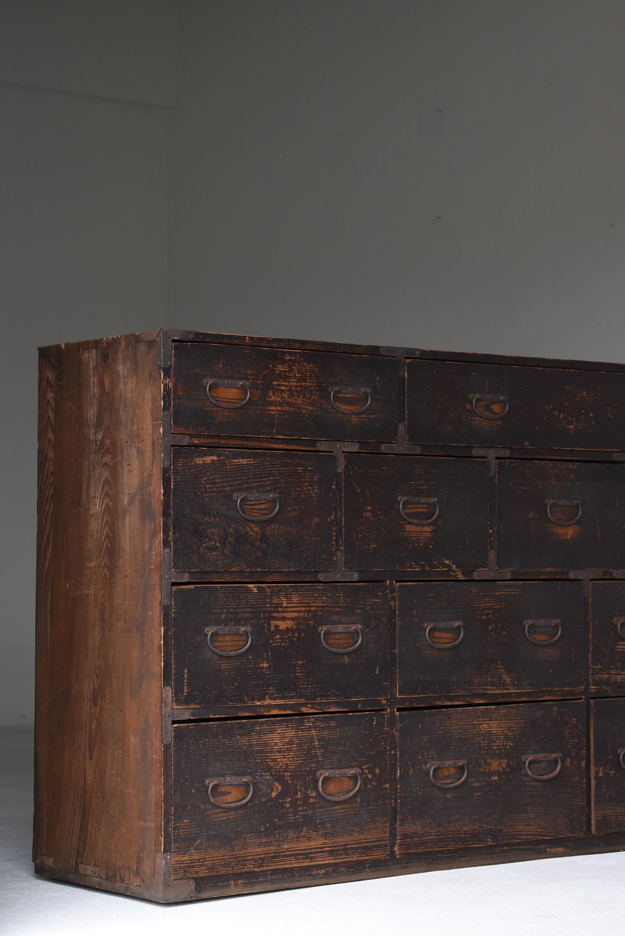 Japanese Antique Huge Drawer 1860s-1900s / Sideboard Tansu Wabi Sabi 1