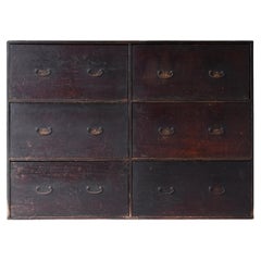 Japanische antike große Schublade 1860er-1900er Jahre / Aufbewahrung Tansu Wabisabi