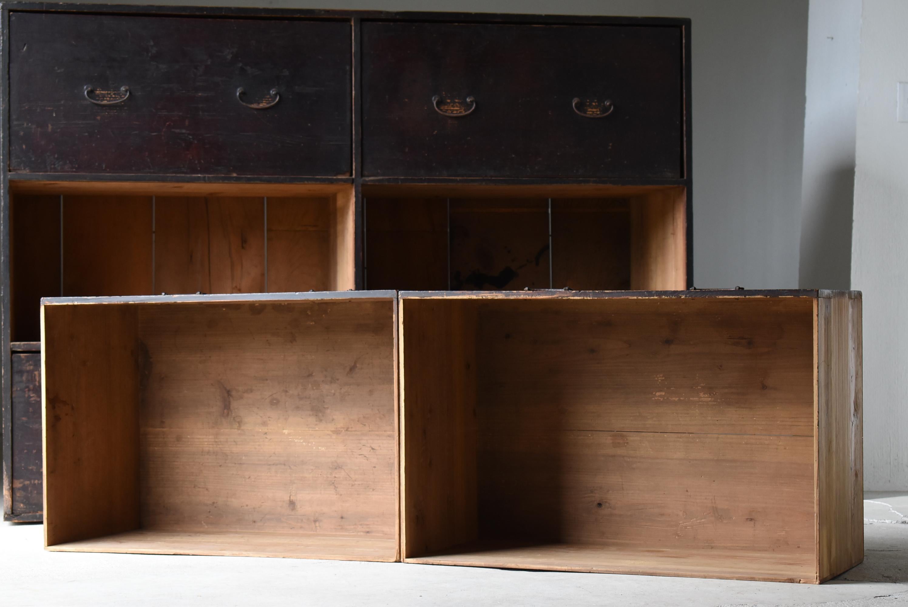 Japanische antike große Schubladenaufbewahrung 1860er-1900er Jahre / Tansu-Schrank Wabisabi, Wabisabi im Angebot 4
