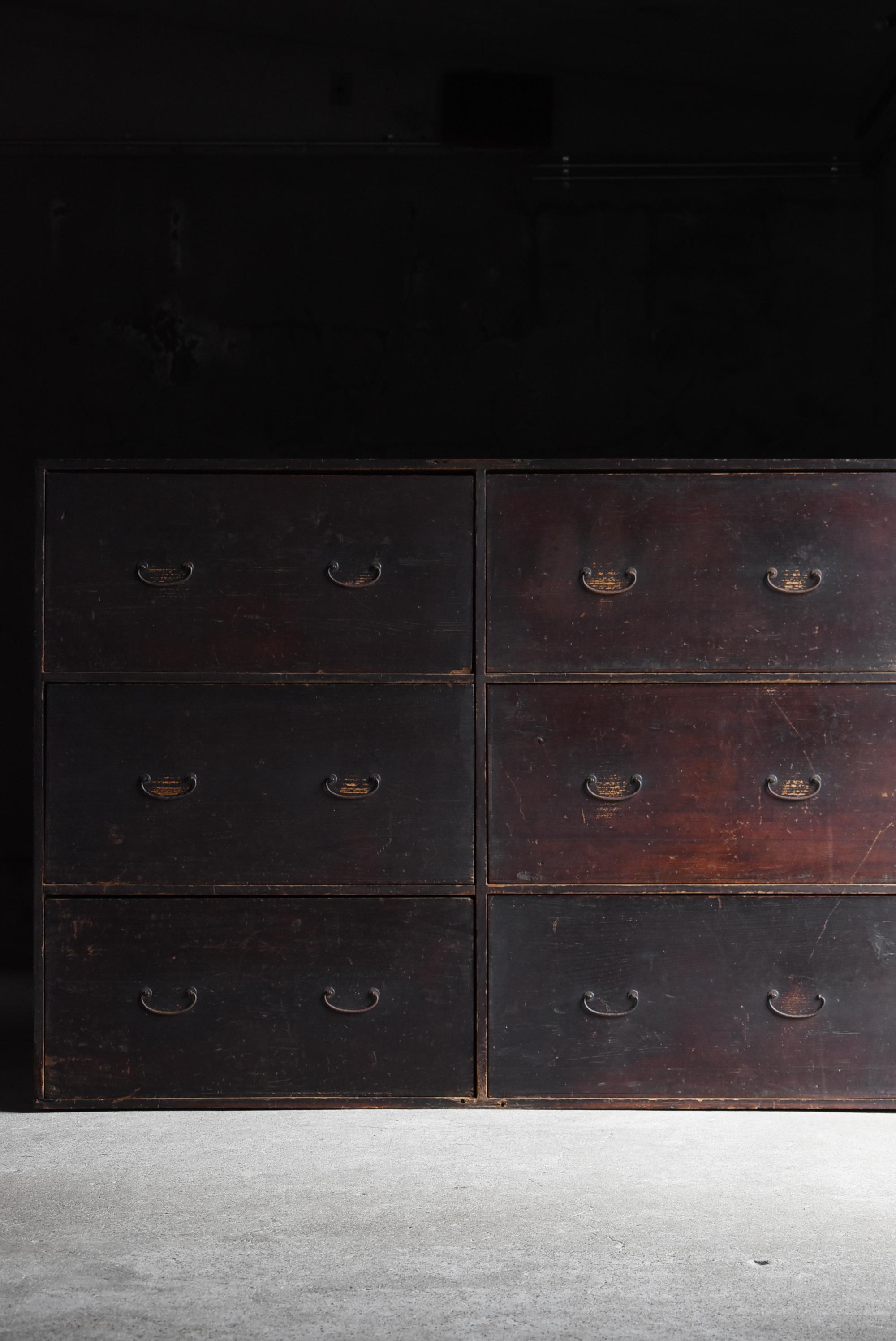 Japanische antike große Schubladenaufbewahrung 1860er-1900er Jahre / Tansu-Schrank Wabisabi, Wabisabi im Angebot 11