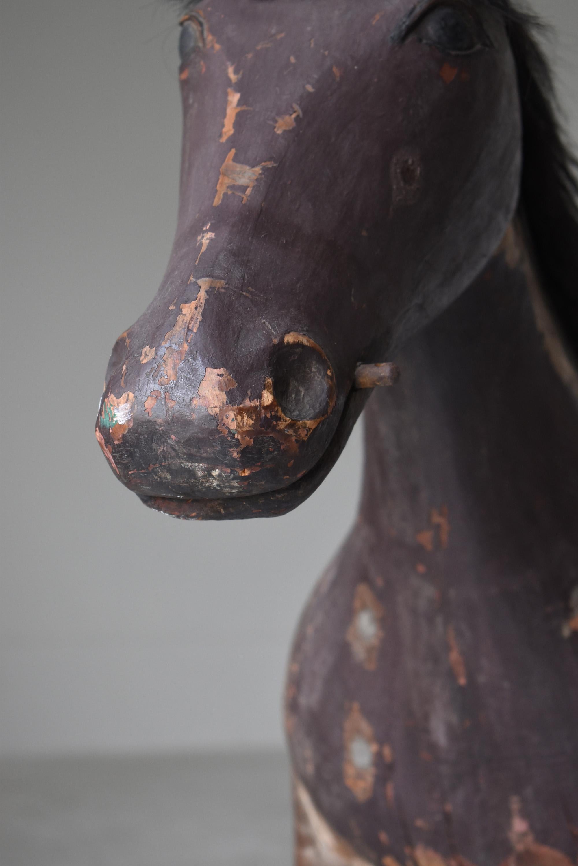 Woodwork Japanese Antique Huge Horse 