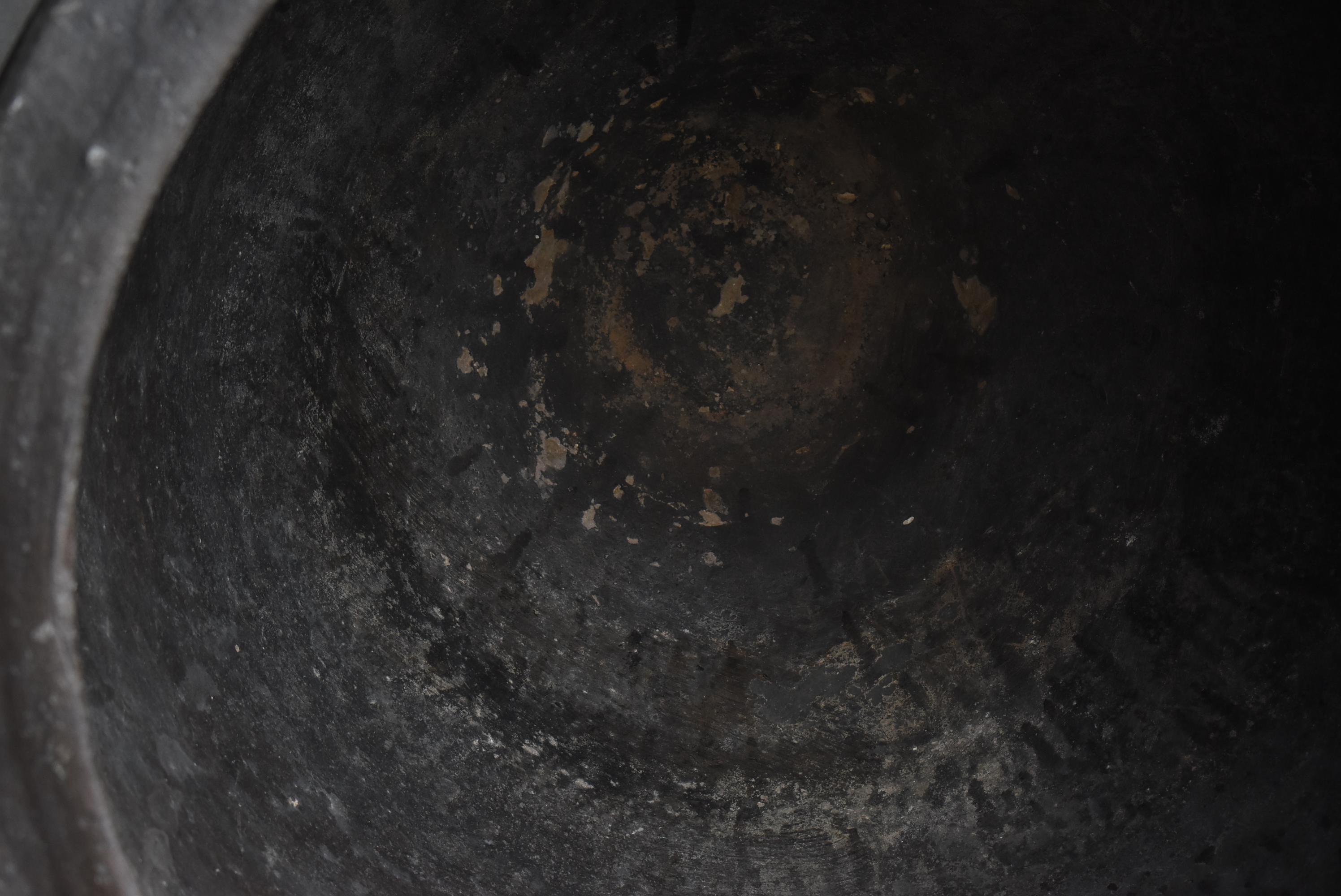 Japanese Antique Huge Indigo Dyed Jar 1860s-1920s / Pottery Vase Wabi Sabi 12