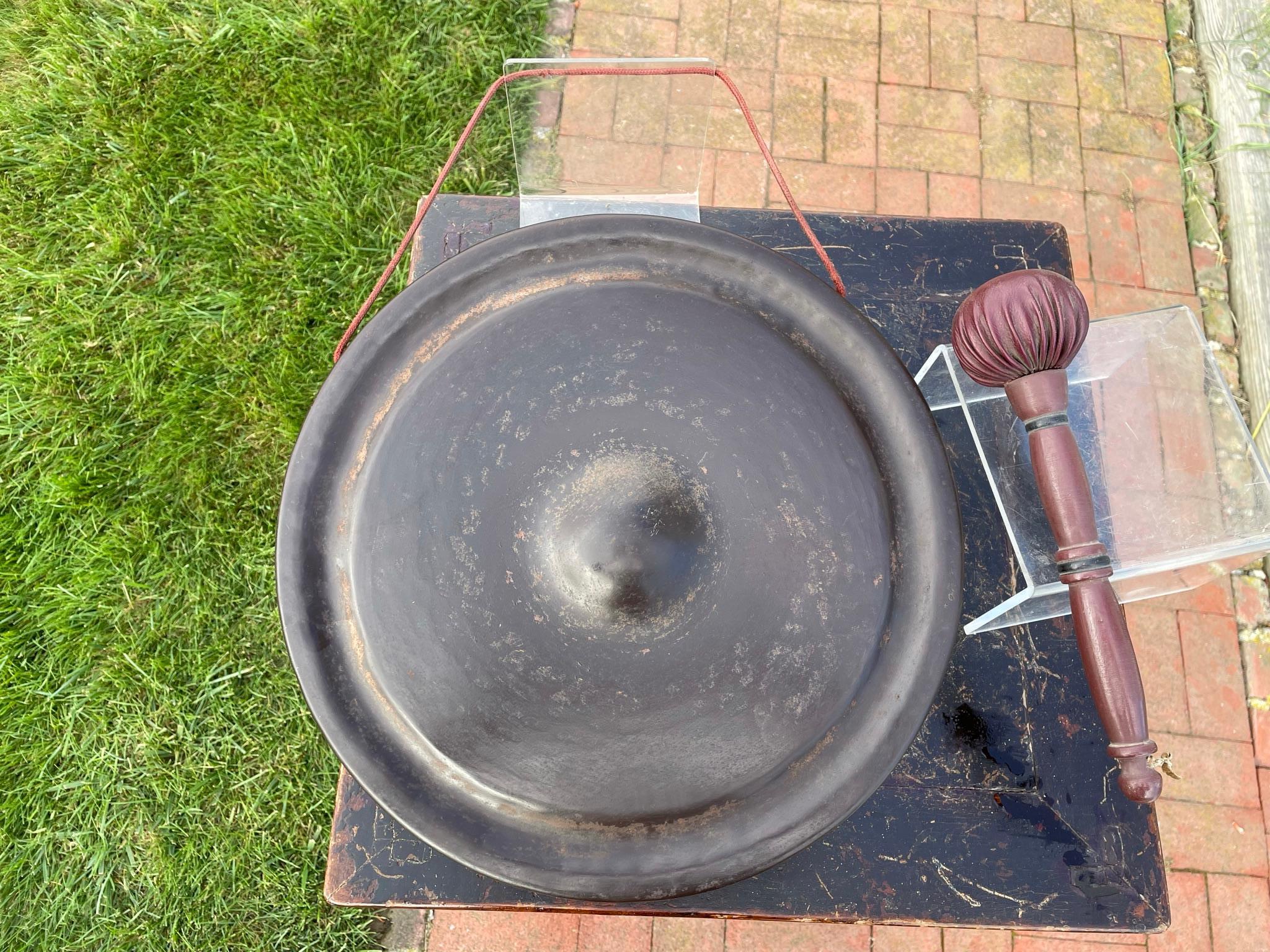 Japanese Antique Huge Old Bronze Gong 6