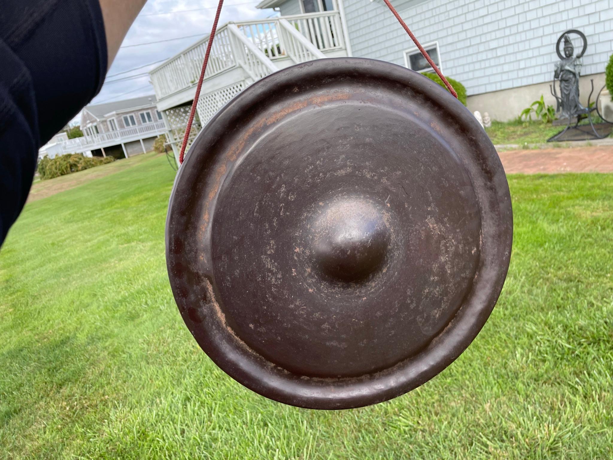 Taisho Japanese Antique Huge Old Bronze Gong