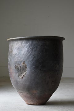 Japanese Antique Huge Pottery 1700s-1800s/Water Jug Flower Vase Wabi-Sabi