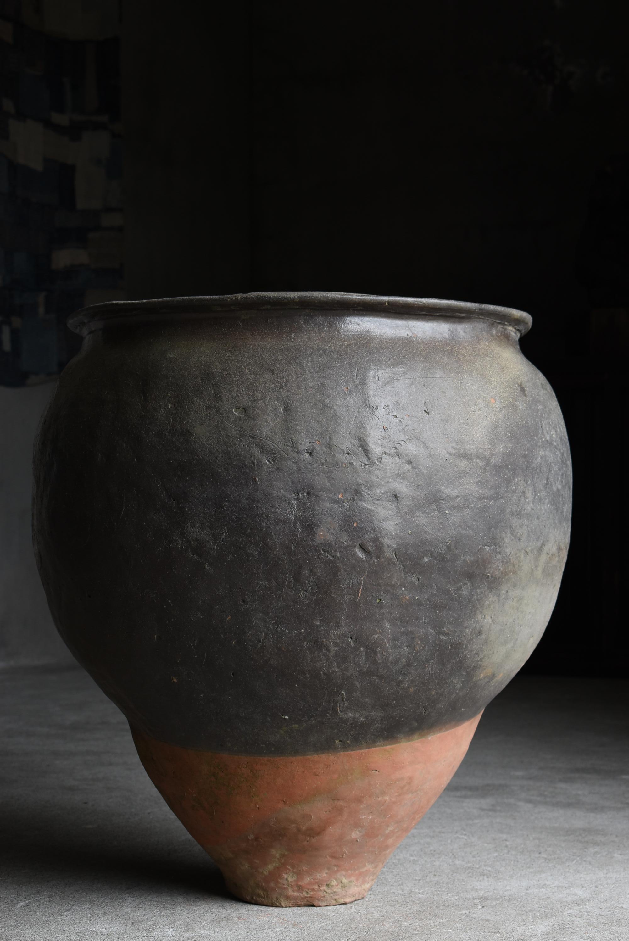 Grand vase de poterie japonais ancien 1700s-1750s / Vase à fleurs Wabi Sabi en vente 8