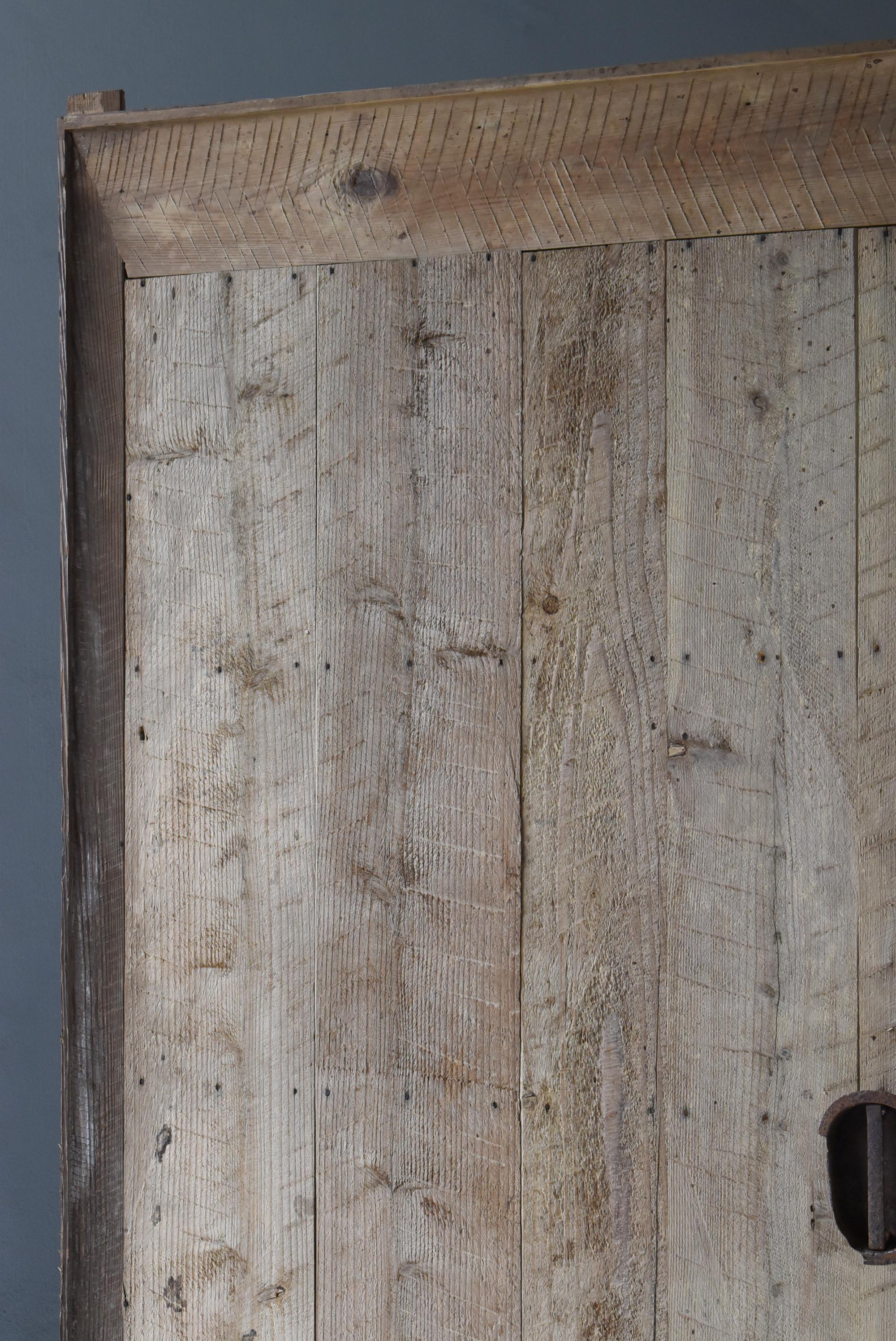 Enorme puerta corredera japonesa antigua o decoración mural 1860-1900 / Wabi Sabi Hierro en venta