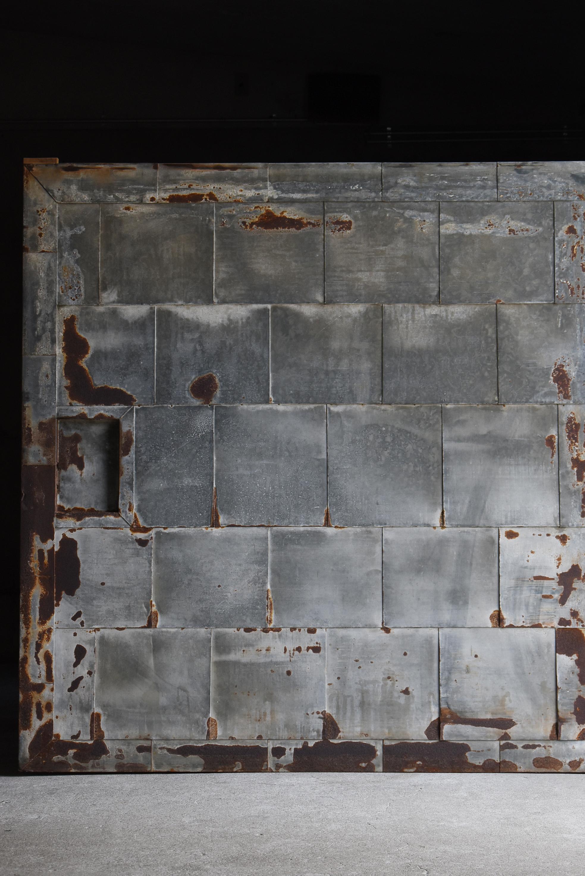 Meiji Japanese Antique Huge Tin Plate Door 1860s-1900s / Wabi Sabi