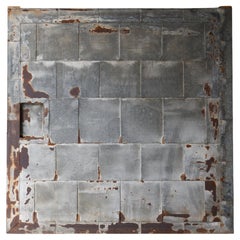 Japanese Antique Huge Tin-Plated Door 1920s-1940s / Abstract Art Wabi Sabi