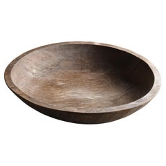Japanische Antiquities Riesige Holzschale 1860er-1920er Jahre / Wabi Sabi