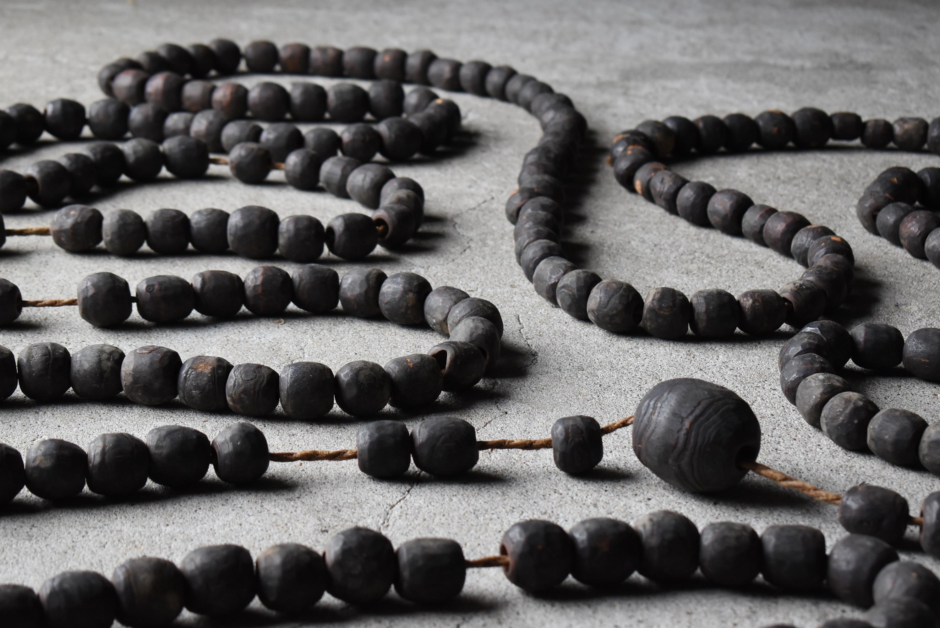 Perles de prière bouddhistes japonaises anciennes Hyakumanben 1830s-1844s / Zen Wabisabi en vente 2