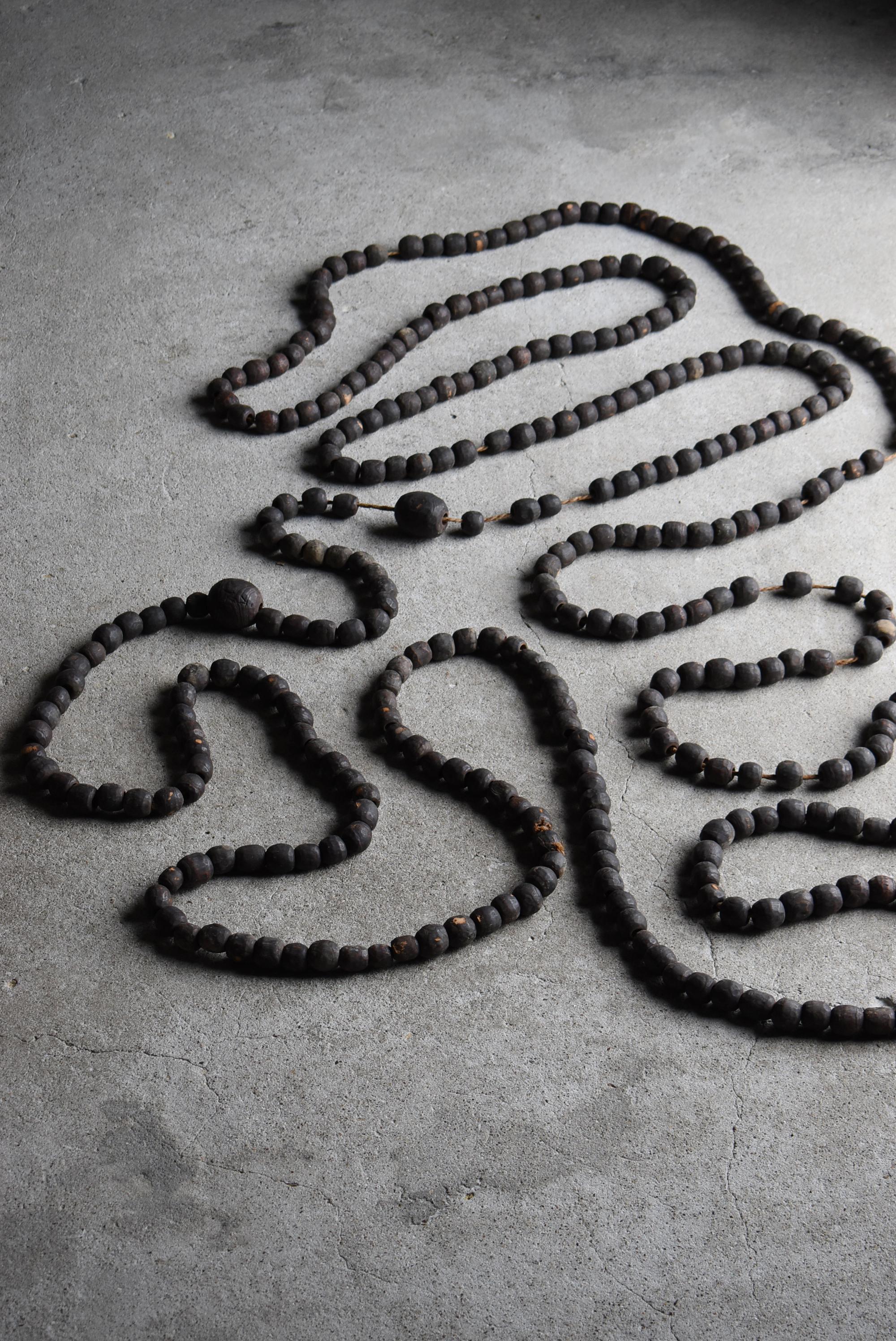 Perles de prière bouddhistes japonaises anciennes Hyakumanben 1830s-1844s / Zen Wabisabi en vente 3