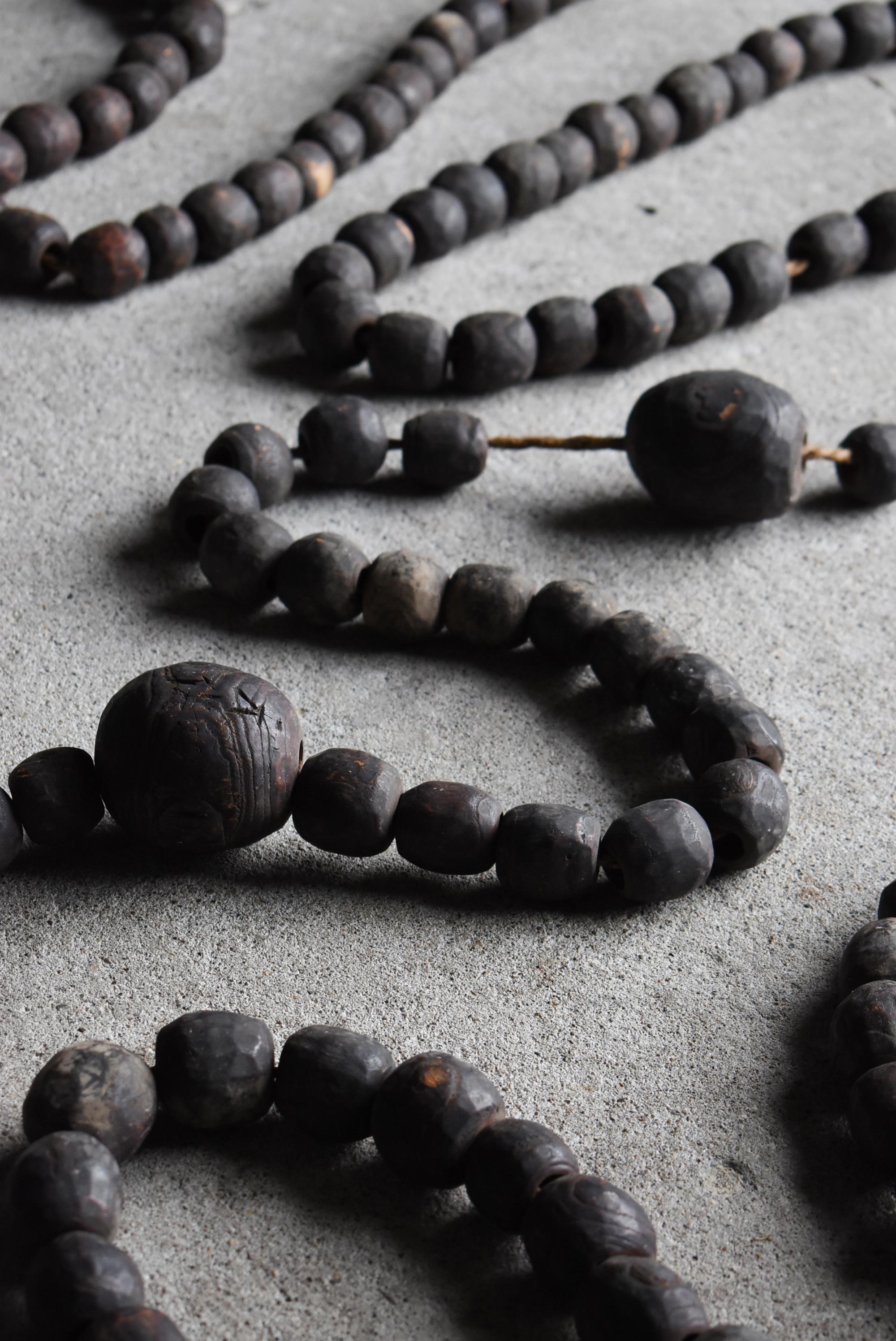 Perles de prière bouddhistes japonaises anciennes Hyakumanben 1830s-1844s / Zen Wabisabi en vente 6