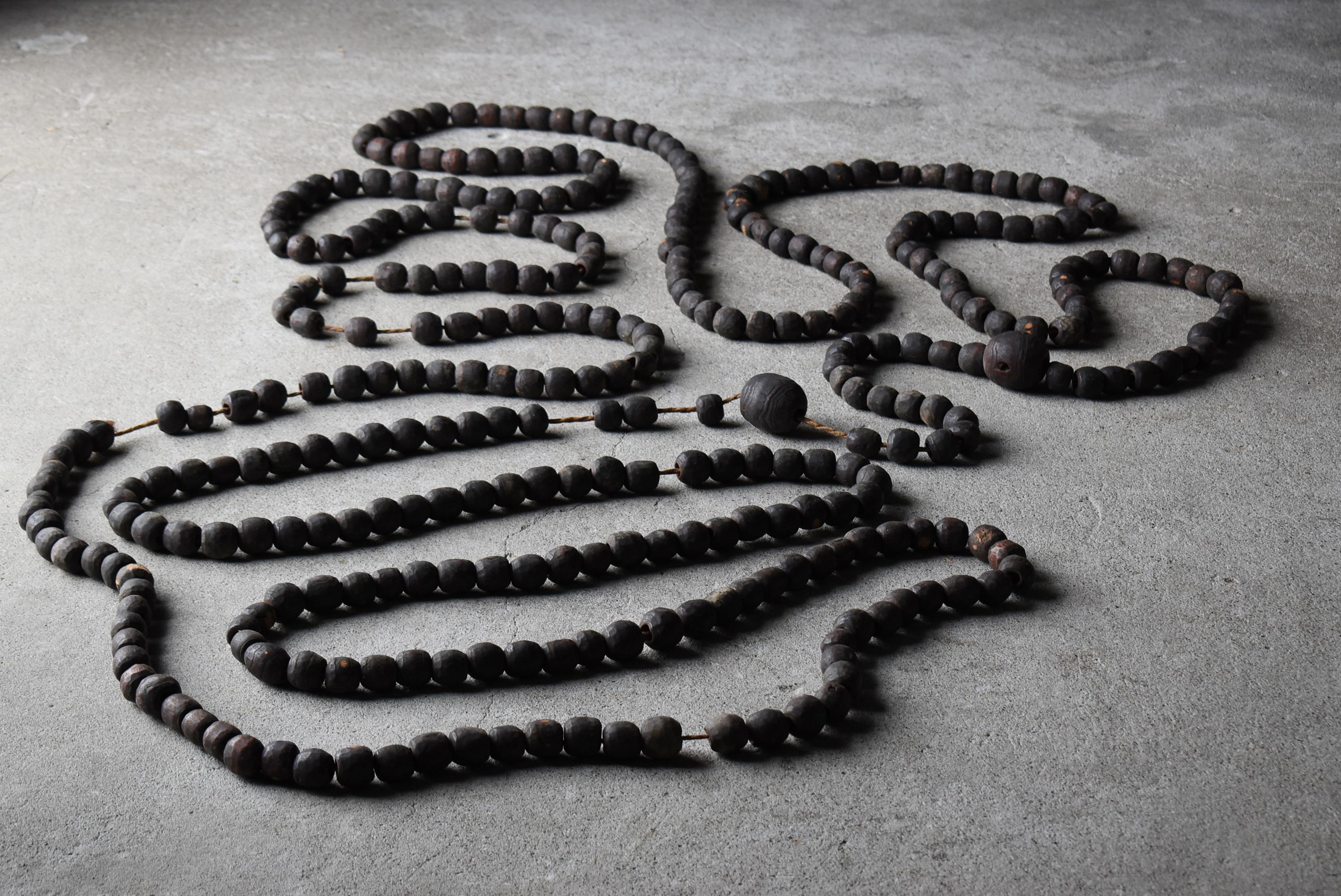 Perles de prière bouddhistes japonaises anciennes Hyakumanben 1830s-1844s / Zen Wabisabi en vente 1
