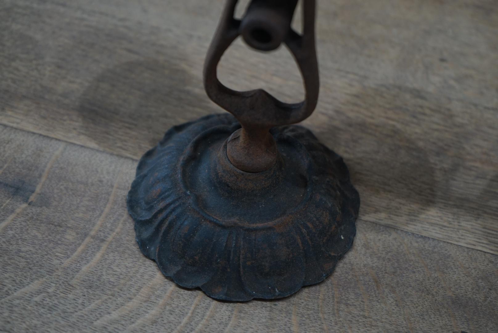 20th Century Japanese Antique Iron candlestick Object For Sale