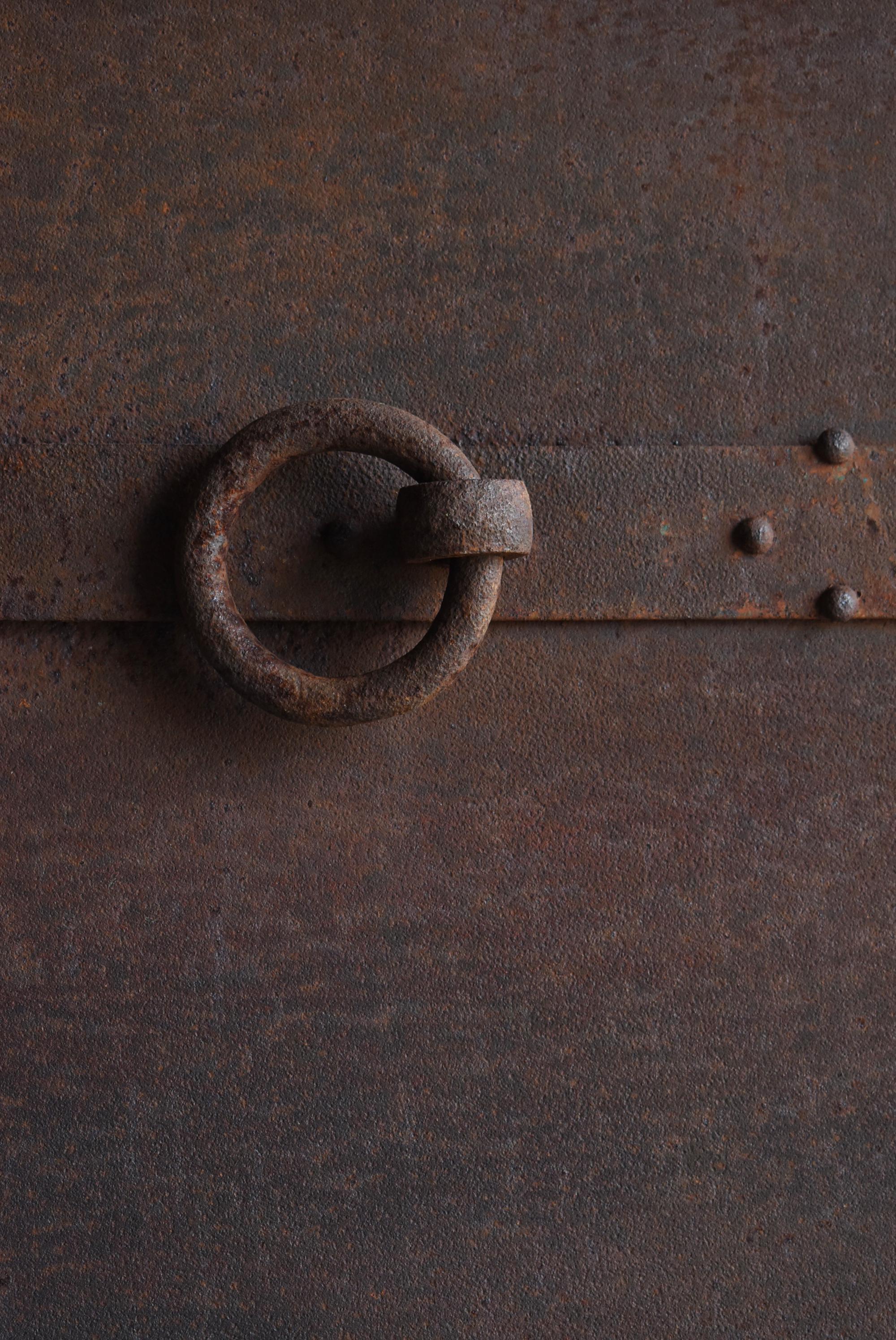 20th Century Japanese Antique Iron Double Door 1860s-1920s / Steel Gate Wabi Sabi For Sale