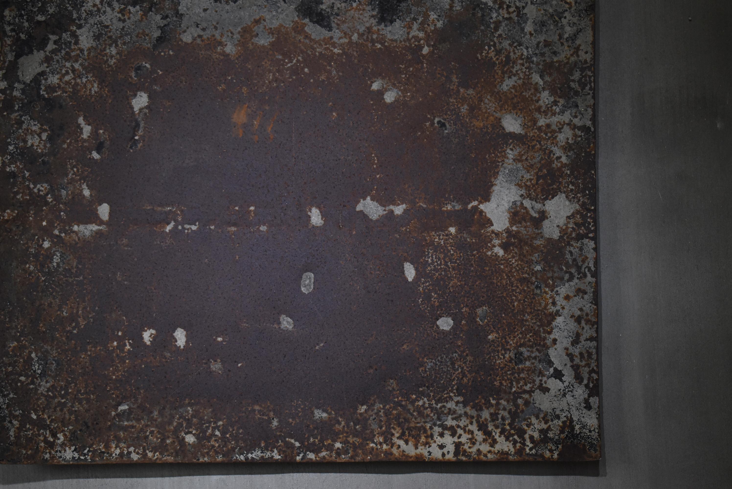 Japanese Antique Iron Plate 1920s-1940s / Abstract Art Wabi Sabi 12