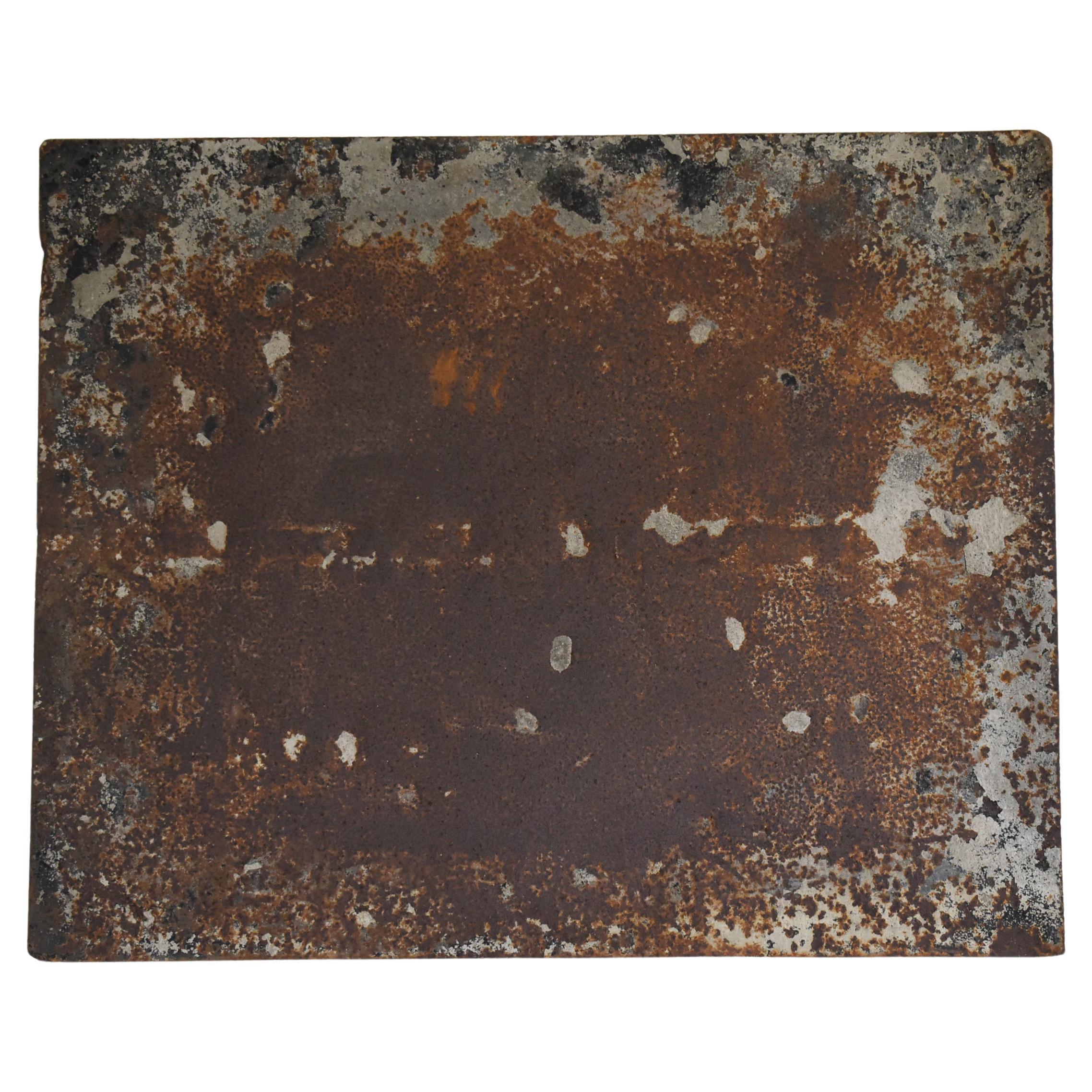 Japanese Antique Iron Plate 1920s-1940s / Abstract Art Wabi Sabi