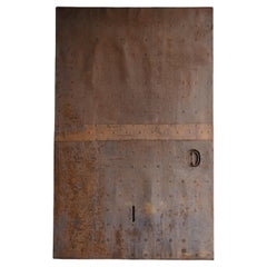Japanese Antique Iron Plate Door 1860s-1900s / Tabletop Wabisabi